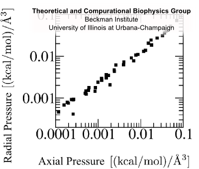 Flagellin Isotropic Pressure from Equilibrium Simulations