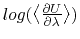 $ log(\left <\frac {\partial U}{\partial \lambda }\right >)$