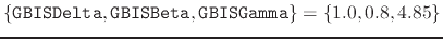 $ \{{\tt GBISDelta}, {\tt GBISBeta},{\tt GBISGamma}\} = \{1.0, 0.8, 4.85\}$