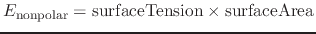 $ E_{\rm nonpolar} = {\rm surfaceTension} \times {\rm surfaceArea}$