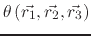 $ \theta\left(\vec{r_1},\vec{r_2},\vec{r_3}\right)$