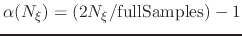 $ \alpha(N_\xi) =(2N_\xi/\mathrm{fullSamples})-1$