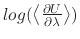 $ log(\left <\frac {\partial U}{\partial \lambda }\right >)$