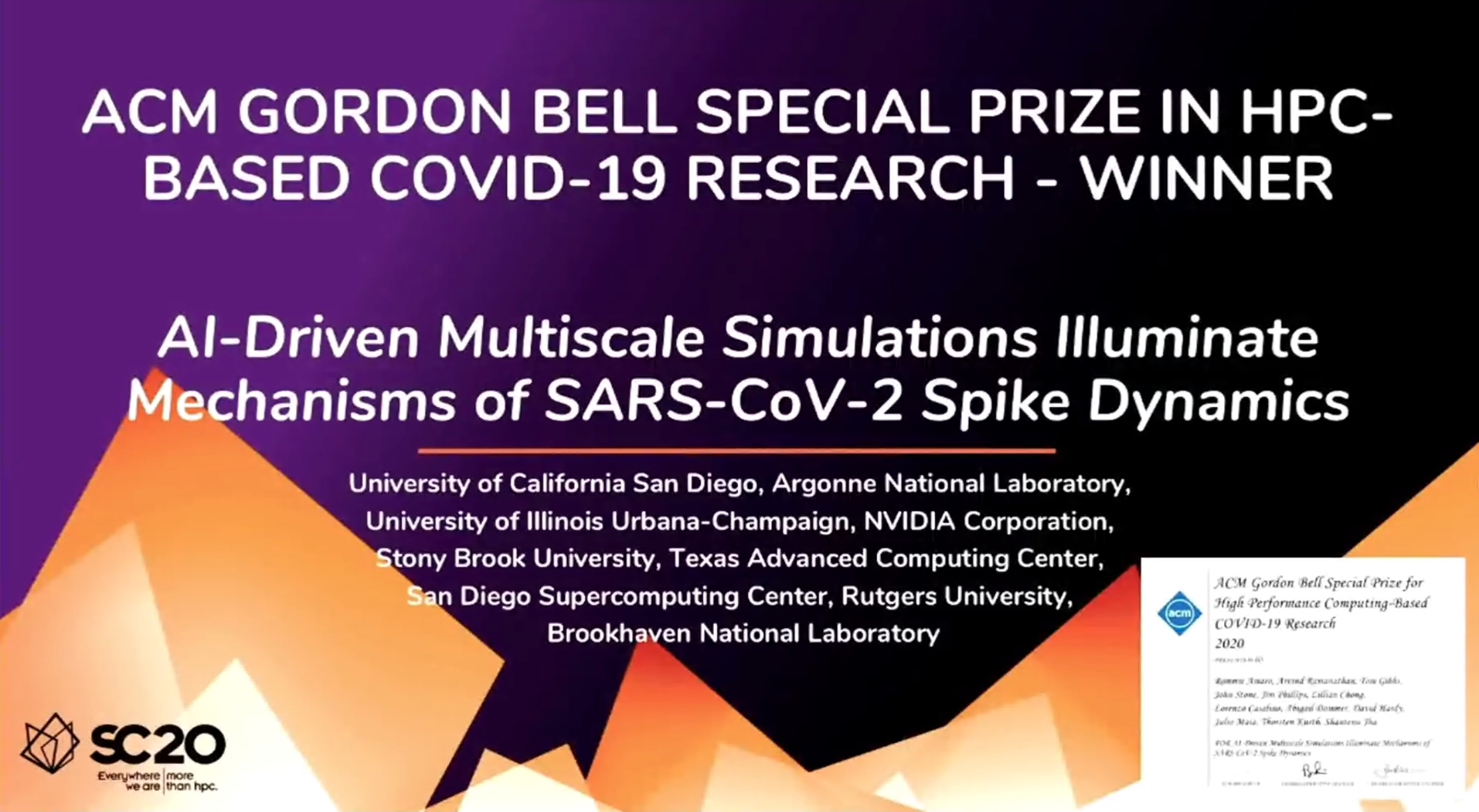 ACM Gordon Bell Special Prize