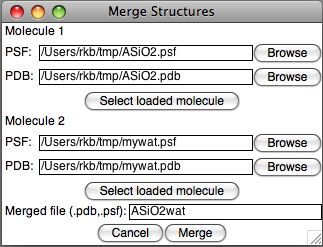 MergeStructs main screen