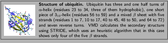 \fbox{
\begin{minipage}{.2\textwidth}
\includegraphics[width=2.3 cm, height=2....
...at in this case shows only four of the five
$\beta$\ strands.}
\end{minipage} }