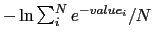 $ -\ln \sum_i^N e^{-value_i}/N$