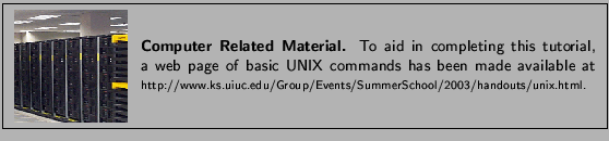 \fbox{
\begin{minipage}{.2\textwidth}
\includegraphics[width=2.3 cm, height=2....
...uiuc.edu/Group/Events/SummerSchool/2003/handouts/unix.html}.}}
\end{minipage} }