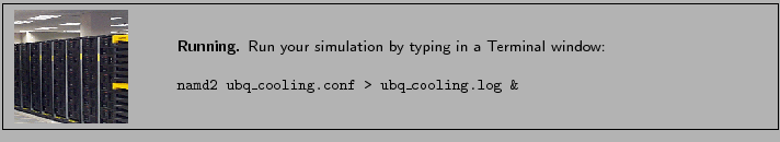 \fbox{
\begin{minipage}{.2\textwidth}
\includegraphics[width=2.3 cm, height=2....
...:
\\ \\
{\tt namd2 ubq\_cooling.conf > ubq\_cooling.log \&}
}
\end{minipage} }