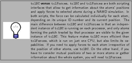 \framebox[\textwidth]{
\begin{minipage}{.2\textwidth}
\includegraphics[width=2...
...ation about the whole system, you will need {\tt tclForces}.
}
\end{minipage} }