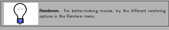 \framebox[\textwidth]{
\begin{minipage}{.2\textwidth}
\includegraphics[width=2...
...y the different
rendering options in the {\sf Renderer} menu.}
\end{minipage} }