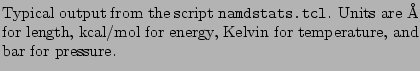 % latex2html id marker 18274
$\textstyle \parbox{0.75\textwidth}{\caption{Typic...
...r length, kcal/mol for energy, Kelvin for temperature, and bar for pressure.
}}$