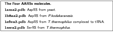 \fbox{
\begin{minipage}{.2\textwidth}
\includegraphics[width=2.3 cm, height=2....
...a2.pdb] SerRS from \textit{T.thermophilus}.
\end{description}}
\end{minipage} }