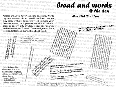 Bread and Words 08/03/15