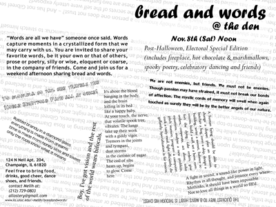 Bread and Words 08/11/08