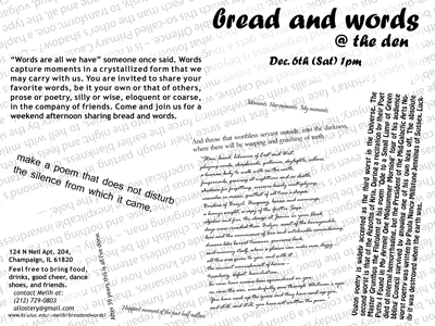 Bread and Words 08/12/06