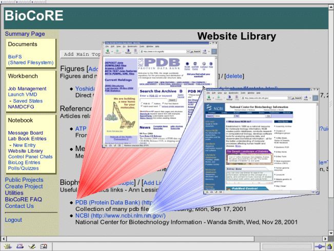 BioCoRE Website Library