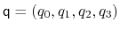 $ \mathsf{q} = (q_0, q_1,
q_2, q_3)$