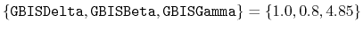 $ \{{\tt GBISDelta}, {\tt GBISBeta},{\tt GBISGamma}\} = \{1.0, 0.8, 4.85\}$