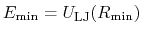 $ E_{\text{min}} = U_{\text{LJ}}(R_{\text{min}})$