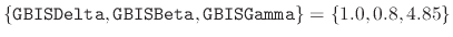 $ \{{\tt GBISDelta}, {\tt GBISBeta},{\tt GBISGamma}\} = \{1.0, 0.8, 4.85\}$