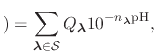 $\displaystyle ) = \sum_{\text{${\mbox{\boldmath {$\lambda$}}}$} \in \mathcal{S}...
...h {$\lambda$}}}$}} 10^{-n_{\text{${\mbox{\boldmath {$\lambda$}}}$}} \text{pH}},$