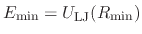 $ E_{\text{min}} = U_{\text{LJ}}(R_{\text{min}})$