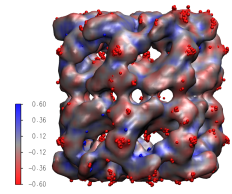 GroEL: SITUS map docked with structure, colored by density difference, created by VMD