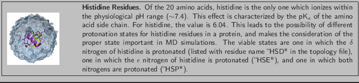 \fbox{
\begin{minipage}{.2\textwidth}
\includegraphics[width=2.3 cm, height=2....
...'), and one in which both nitrogens are protonated (\lq\lq HSP'').}
\end{minipage} }