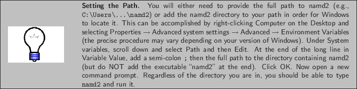 \framebox[\textwidth]{
\begin{minipage}{.2\textwidth}
\includegraphics[width=2...
...are in, you
should be able to type {\tt namd2} and run it.
}
\end{minipage} }