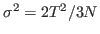 $\sigma^2=2T^2/3N$