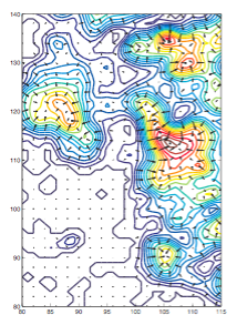 Volume slice of an EM map of the ribosome